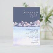 Winter Berg Avond Bruiloft Wishing Well Informatiekaartje (Staand voorkant)