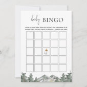 Winter Berg Baby Shower Bingo Spelkaarten Kaart (Voorkant)
