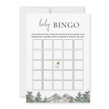 Winter Berg Baby Shower Bingo Spelkaarten