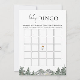 Winter Berg Baby Shower Bingo Spelkaarten Kaart