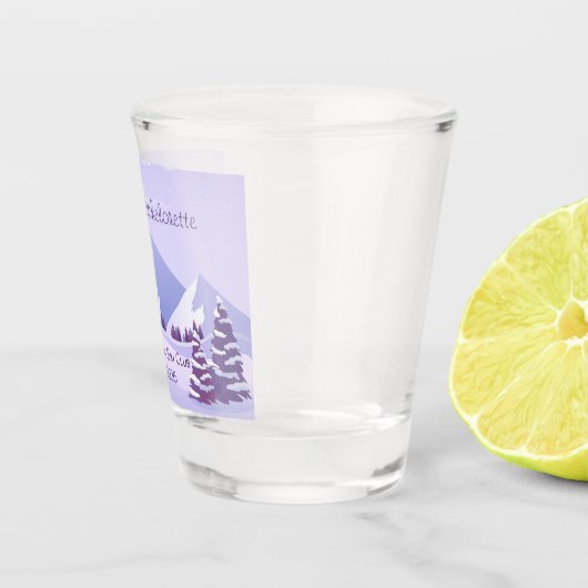 Winter Berg Bachelorette Persoonlijk Shot Glas (Rechts)