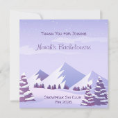 Winter Berg Bachelorette Persoonlijke Vierkant Bedankkaart (Voorkant)