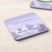 Winter Berg Bachelorette Weekend Custom Bier Onderzetter (Linkerzijde)