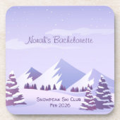 Winter Berg Bachelorette Weekend Custom Bier Onderzetter (Voorkant)