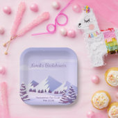 Winter Berg Bachelorette Weekend Custom Papieren Bordje (Feest)