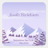 Winter Berg Bachelorette Weekend Custom Vierkante Sticker (Voorkant)