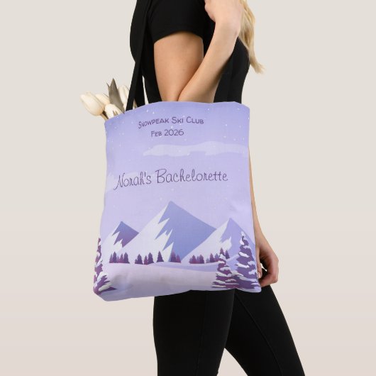 Winter Berg Bachelorette Weekend Op Maat Tote Bag (Dichtbij)