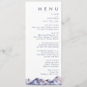 Winter Berg Bruiloft Diner Menu (Voorkant)