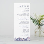 Winter Berg Bruiloft Diner Menu (Staand voorkant)