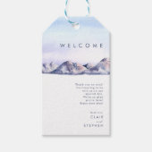 Winter Berg Bruiloft Welkom Cadeau Labels Cadeaulabel (Voorkant)