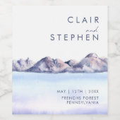 Winter Berg Bruiloft Wijn Label Wijn Etiket (Enkel label)