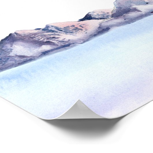 Winter Berg Gastboek Teken Poster (Hoek)