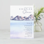 Winter berg koppels douche kaart (Staand voorkant)