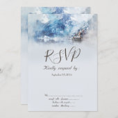 Winter Berg Meer RSVP Kaart (Voorkant / Achterkant)