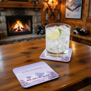 Winter Berg Meisjes Uitstap Weekend Custom Bier Onderzetter