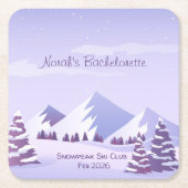 Winter Berg Meisjesuitje Weekend Custom Kartonnen Onderzetters (Voorkant)