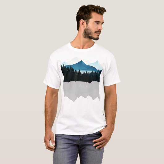 Winter Berg Ontspannen Country Uitzicht Camping Hi T-shirt (Voorkant volledig)