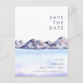 Winter Berg Save The Date Ansichtkaart Uitnodiging Briefkaart (Voorkant)