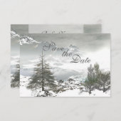 Winter Berg Save the Date Trouwkaart (Voorkant / Achterkant)