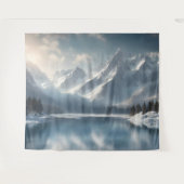 Winter Berg Sneeuw Landschap Tapestry Achtergrond Wandkleed (Voorkant (horizontaal))