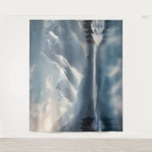 Winter Berg Sneeuw Landschap Tapestry Achtergrond Wandkleed (Voorkant)