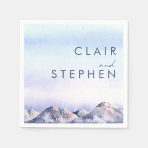 Winter Berg Sunset Bruiloft servetten