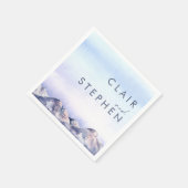 Winter Berg Sunset Bruiloft servetten (Hoek)