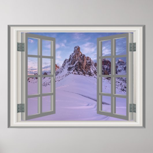 Winter Berg USA Cool Fab Venster Poster (Voorkant)