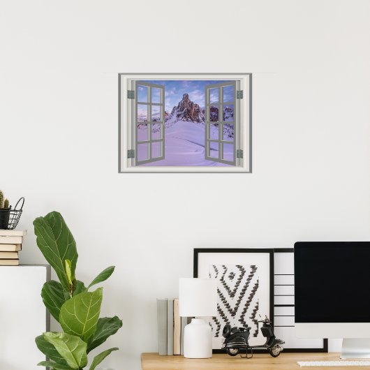 Winter Berg USA Cool Fab Venster Poster (Thuiskantoor)