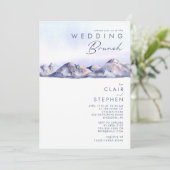 Winter Berg Zonsondergang Bruiloft Brunch Uitnodig Kaart (Staand voorkant)