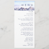 Winter Berg Zonsondergang Bruiloft Diner Menu (Voorkant)