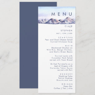 Winter Berg Zonsondergang Bruiloft Diner Menu