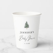 Winter Bergbos Baby Shower Papieren Bekers (Achterkant)