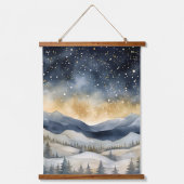 Winter Bergen Herten Sterren Marine Landschappen Hangend Wandkleed (Voorkant 3)