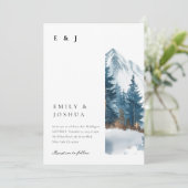 Winter Bergen Pijnboom Alles in een bruiloft Kaart (Staand voorkant)