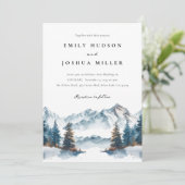 Winter Bergen Pijnboom Alles in een bruiloft Kaart (Staand voorkant)