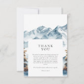 Winter Bergen Pijnboom Bruiloft Bedankkaart (Voorkant)