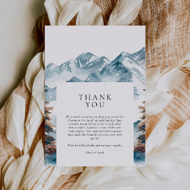 Winter Bergen Pijnboom Bruiloft Bedankkaart