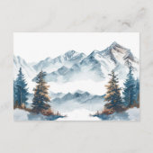 Winter Bergen Pijnboom Bruiloft Informatiekaartje (Achterkant)