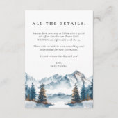 Winter Bergen Pijnboom Bruiloft Informatiekaartje (Voorkant)