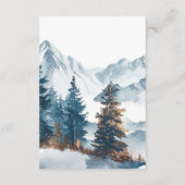 Winter Bergen Pijnboom Bruiloft Informatiekaartje (Achterkant)