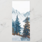 Winter Bergen Pijnboom Bruiloft Menu (Achterkant)