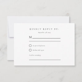 Winter Bergen Pijnboom Bruiloft RSVP Kaartje