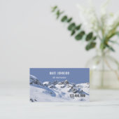Winter Bergen Ski-instructeur visitekaartje (Staand voorkant)