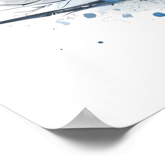 Winter Berglandschap met Wolf Poster (Hoek)