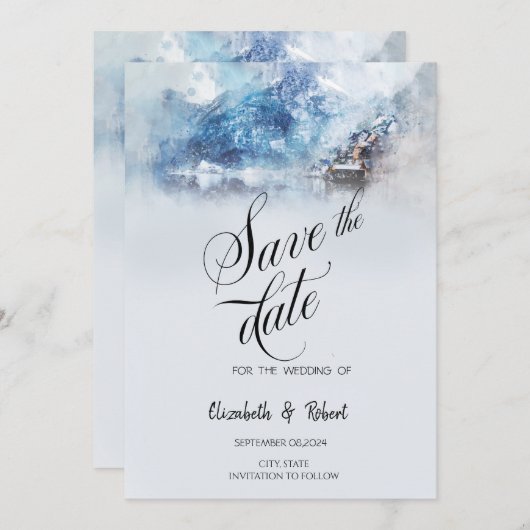 Winter Bergmeer Save The Date (Voorkant / Achterkant)