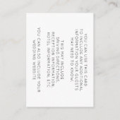 Winter Berk Calligrafie Botanische Trouwdetails Informatiekaartje (Achterkant)