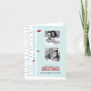 Winter Berken Bomen Vakantie Fotokaarten Feestdagen Kaart