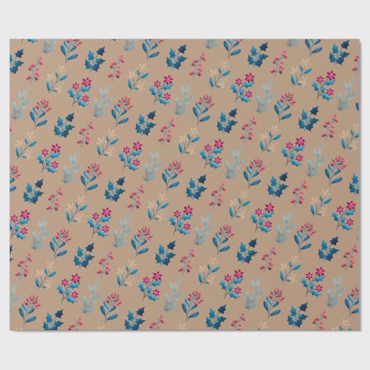 Winter berries and greenery Wrapping Paper roll Cadeaupapier (Vlak)