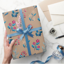 Winter berries and greenery Wrapping Paper roll Cadeaupapier